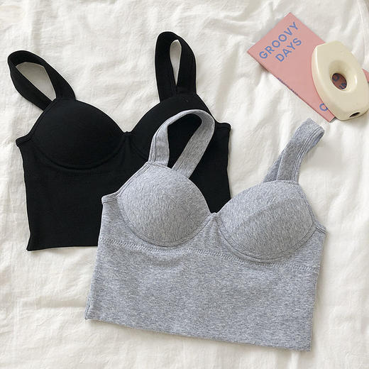 韩版文胸背心抹胸内搭防走光纯棉美背无钢圈打底内衣裹胸可外穿国庆清明出游 商品图8