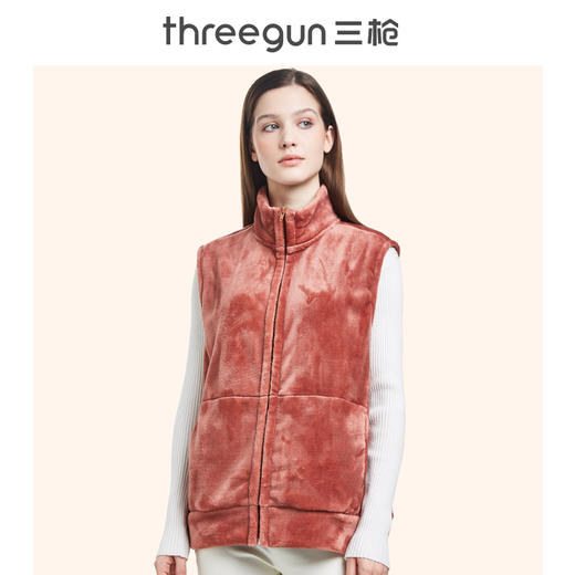 Threegun三枪 【法兰绒】立领开襟马甲背心-81599A911 商品图6