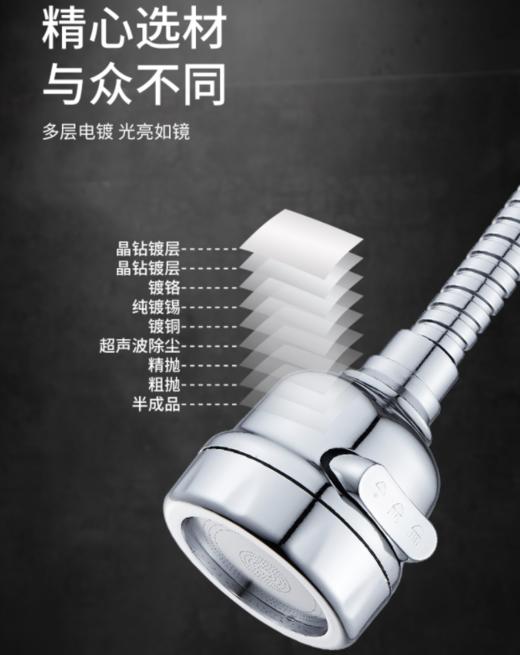 厨房旋转起泡器  延伸器加长家用洗菜盆旋转增压转换接头万向头防溅3.11 商品图1