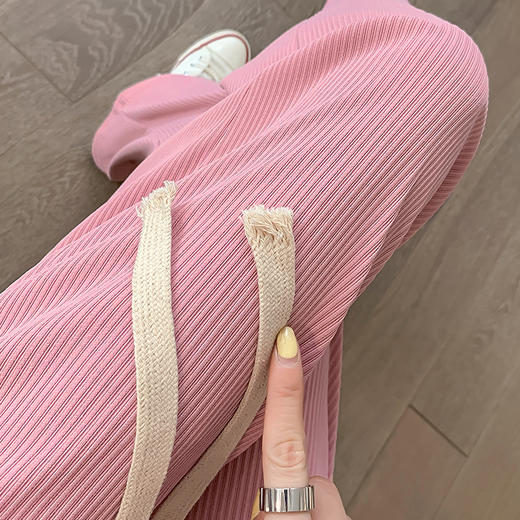 冰丝阔腿裤女夏季长裤高腰宽松显瘦垂感直筒裤百搭休闲时尚拖地裤国庆清明出游 商品图2