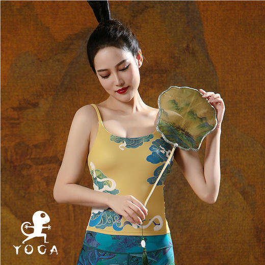 【现货秒发】壁虎瑜伽【入画】印花聚拢吊带背心 （有胸垫） 商品图2
