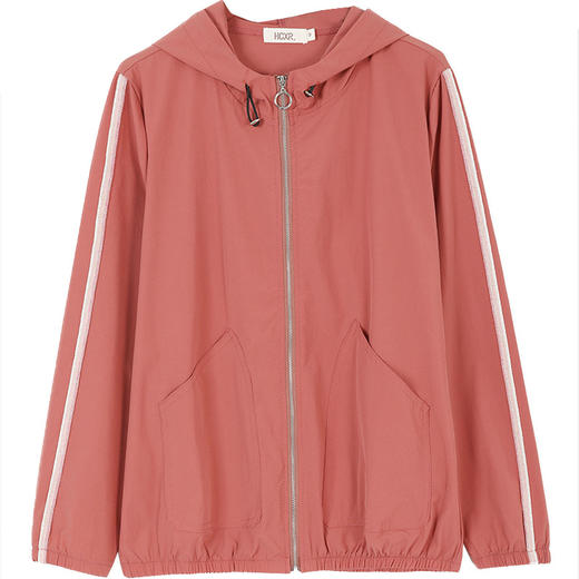 时尚连帽长袖宽松休闲短外套， 女2022新款潮流拼接防晒轻薄棒球服GYM-D2927 商品图3