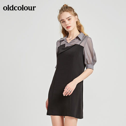 oldcolour秋季商场同款休闲气质中袖连衣裙N21102134 商品图2