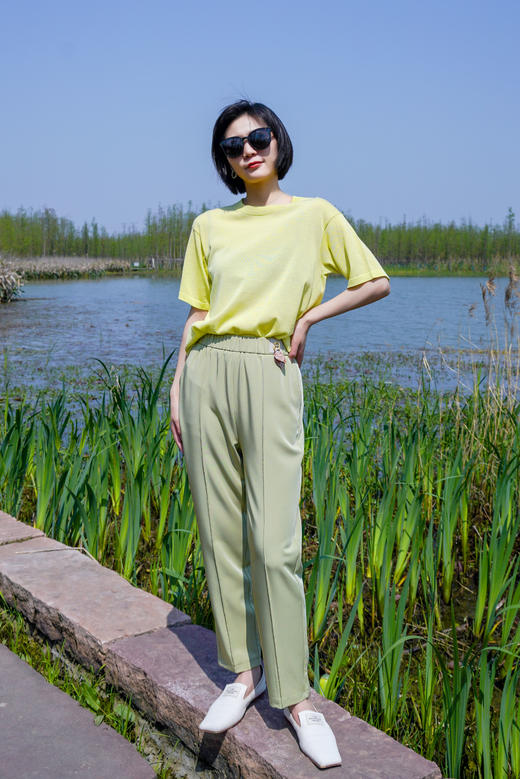 绿2XL【松紧腰烟管西裤】臣禾【可机洗 好打理显腿直】藏肉 轻正装西裤九分裤9221061613 商品图12