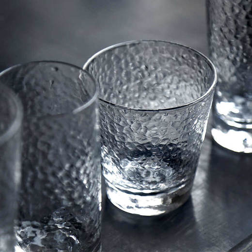 玻璃杯创意耐热水杯家用果汁饮料啤酒杯锤纹杯子 商品图0