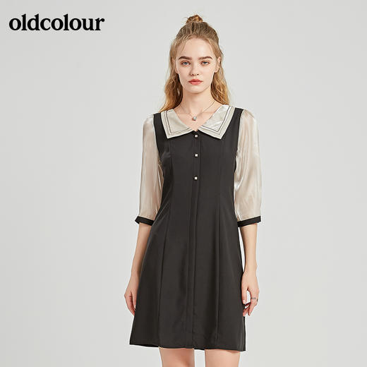 oldcolour秋季商场同款气质休闲中袖连衣裙N21102171 商品图2