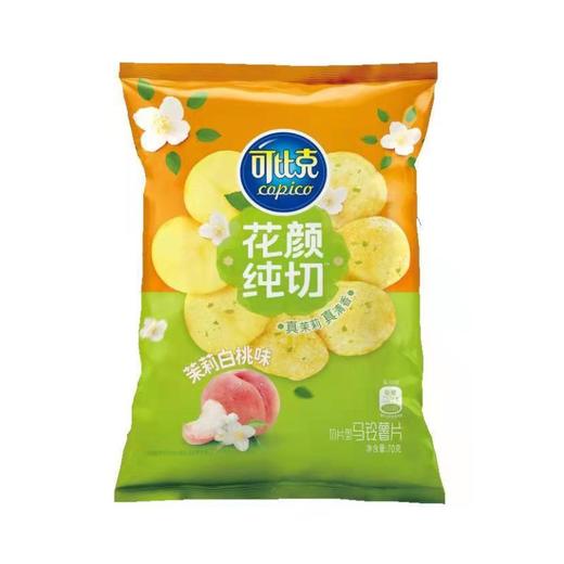 可比克花颜纯切薯片茉莉白桃味70g 商品图0