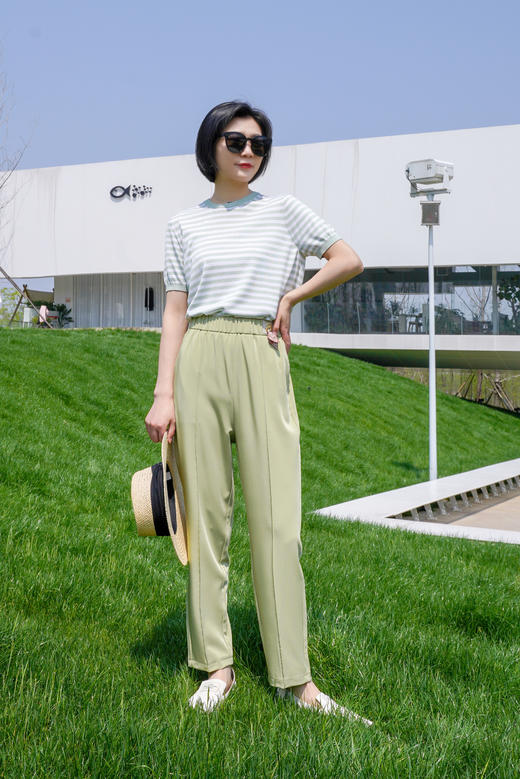 绿2XL【松紧腰烟管西裤】臣禾【可机洗 好打理显腿直】藏肉 轻正装西裤九分裤9221061613 商品图9