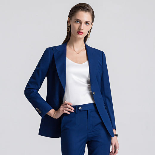 【上衣+裤子】罗蒙春季西服套装两件套女士正装商务通勤显瘦气质西装 商品图5