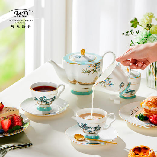 【玛戈隆特】B7F 西湖盛宴6人份莲蓬茶咖具骨瓷套装 家用中式创意 礼盒装 商品图2