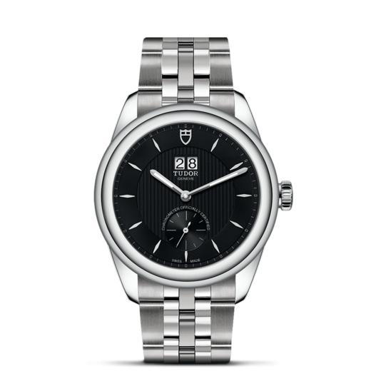 帝舵骏珏双位日历型 | 钢表壳，直径42毫米  黑色表盘 商品图1