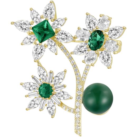 ZEGL祖母绿花朵胸花胸针女设计感小众别针衣服配饰装饰配件首饰品 商品图5