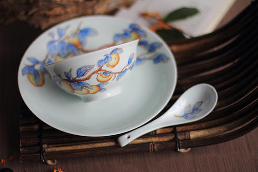 景德镇陶瓷 国瓷红叶 36头手绘事事如意中餐具 商品图0
