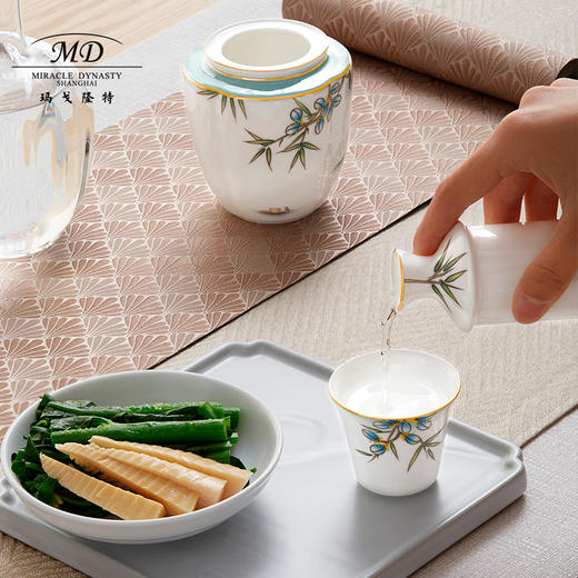 【玛戈隆特】B7F 西湖盛宴骨瓷温酒器套装 家用中式黄酒白酒烫酒壶礼盒装 商品图4