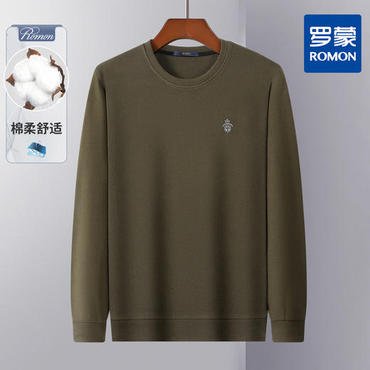 【高棉微弹力】罗蒙春季男装卫衣男士休闲简约学院风青少年套头T恤男 商品图4