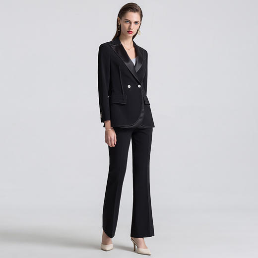 【上衣+裤子】罗蒙春秋女士西服套装两件套商务通勤修身气质女西装 商品图2