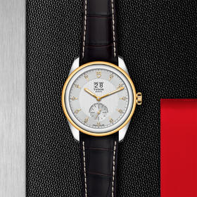 帝舵骏珏双位日历型 | 帝舵表原厂机芯MT5641型（COSC）  钢表壳，直径42毫米  镶钻表盘