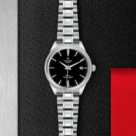 帝舵风尚系列 | 钢表壳，直径38毫米  黑色表盘