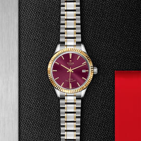 帝舵风尚系列 | 钢表壳，直径34毫米  黄金外圈