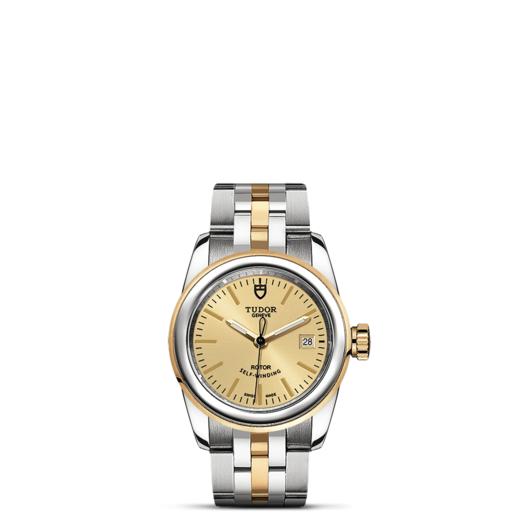 帝舵骏珏日历型 | 钢表壳，直径26毫米  黄金及钢外圈 商品图1