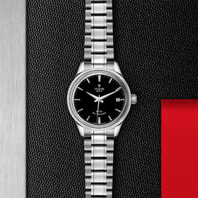 帝舵风尚系列 | 钢表壳，直径34毫米  黑色表盘