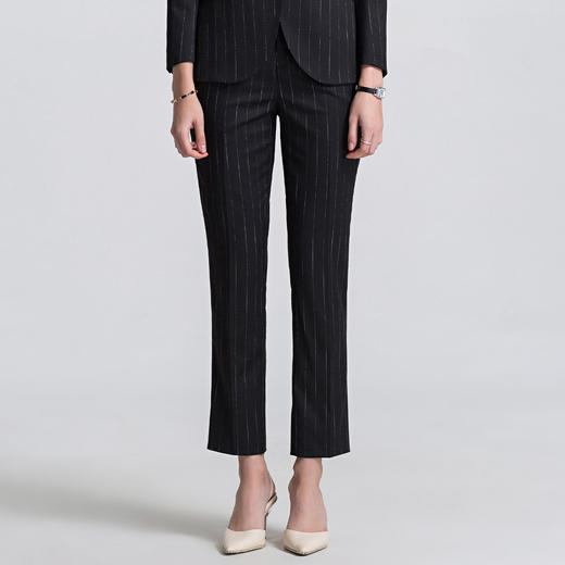 【上衣+裤子】罗蒙春季西服套装女士正装商务通勤修身显瘦条纹西装女 商品图4