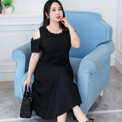 HQD-3888夏季遮肚宽松显瘦洋气修身气质连衣裙 商品图1