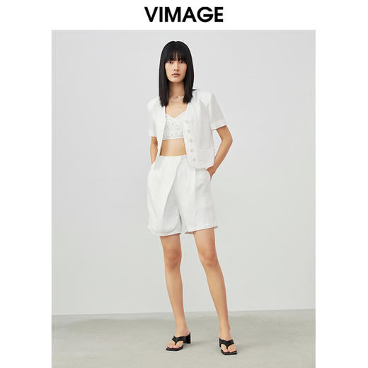 VIMAGE/纬漫纪夏季新款时尚百搭纯色短款外套女V1703312 商品图1