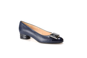 豪麟名鞋奥莱迪嘉女鞋皮鞋羊反绒面革Z21003P蓝色  原价3660元