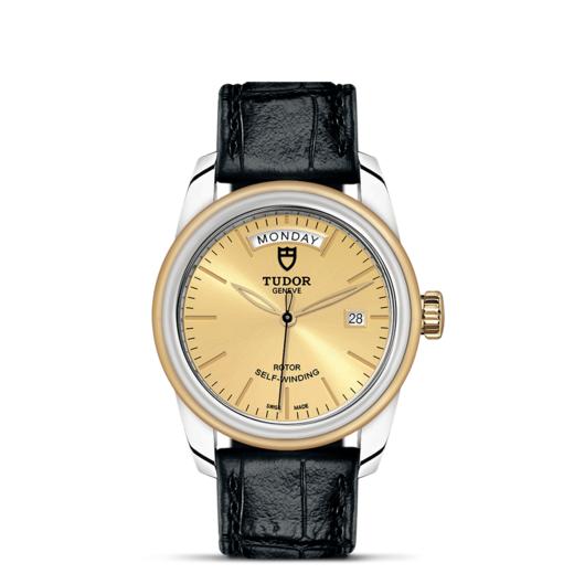 帝舵骏珏星期日历型 | 钢表壳，直径39毫米  黄金及钢外圈 商品图1