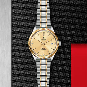 帝舵风尚系列 | 钢表壳，直径38毫米  镶钻表盘