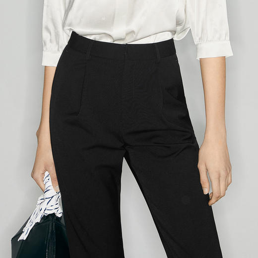 【商场同款】麦檬夏简约高腰翻折脚口休闲锥形裤5C4150951 商品图3