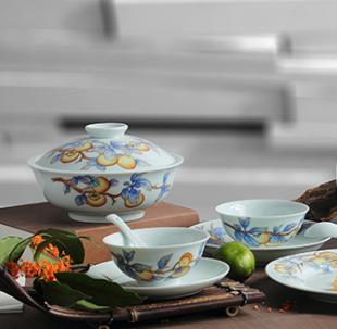 景德镇陶瓷 国瓷红叶 36头手绘事事如意中餐具 商品图1