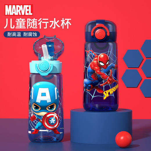 【畅饮随行】迪士尼夏季新款卡通便携吸管杯塑料儿童水杯学生水壶太空杯 商品图1