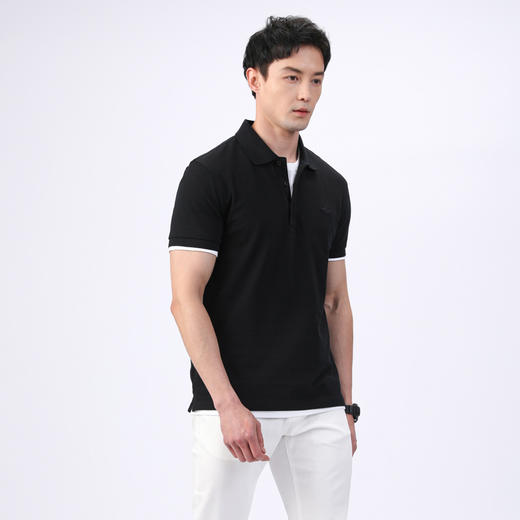 GOOD LUCK/德鲨弹力棉质舒适多彩简约时尚短袖POLO衫WY23168 商品图3