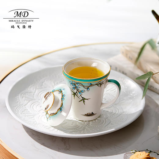 【玛戈隆特】B7F 西湖盛宴M20三件套滤茶杯 家用中式办公骨瓷杯子礼盒包装 商品图4