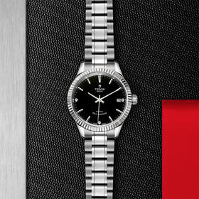 帝舵风尚系列 | 钢表壳，直径34毫米  镶钻表盘