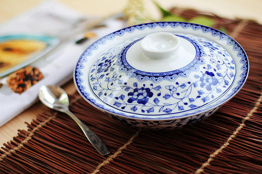 景德镇陶瓷  国瓷红叶  89头青花牡丹 商品图3