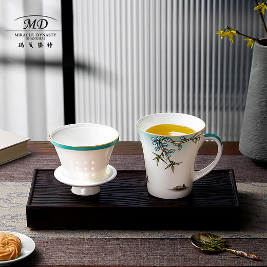 【玛戈隆特】B7F 西湖盛宴M20三件套滤茶杯 家用中式办公骨瓷杯子礼盒包装 商品图2