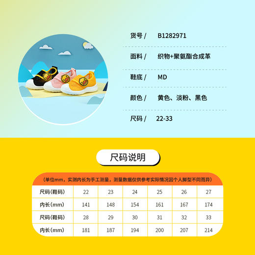 B.Duck小黄鸭童鞋夏季儿童运动鞋22-33 B1282971A 商品图1