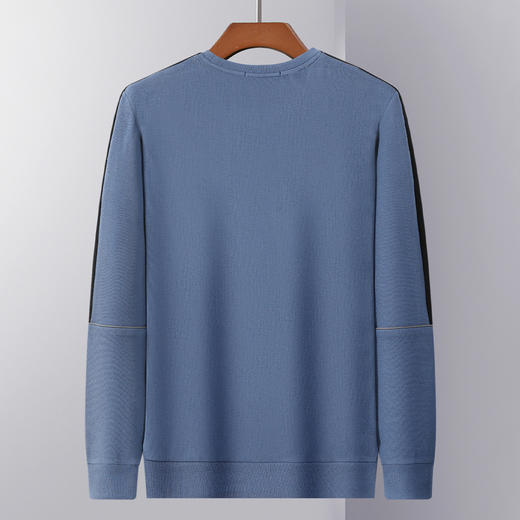 【高棉微弹力】罗蒙春季男装卫衣外套学院风拼色款套头长袖T恤卫衣男 商品图3