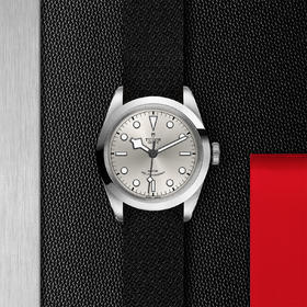 帝舵碧湾型41 | 钢表壳，直径41毫米  黑色织纹表带