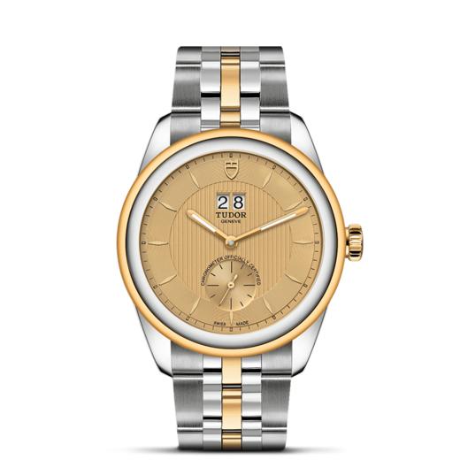 帝舵骏珏双位日历型 | 帝舵表原厂机芯MT5641型（COSC）  钢表壳，直径42毫米  黄金及钢外圈 商品图1