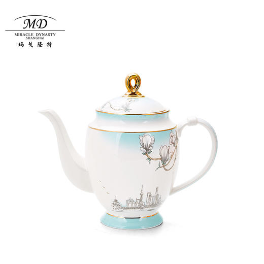 【玛戈隆特】B7F 玉兰花开15头茶具套装 骨瓷家用茶具咖啡具套装 礼盒装 商品图1