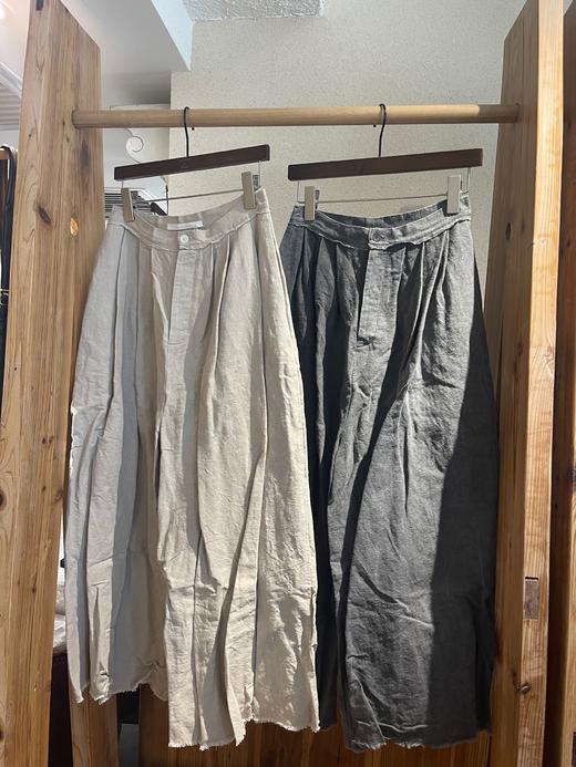 elsa esturgie 宽腿皱褶休闲长裤裙裤（毛边裤腿） 商品图10