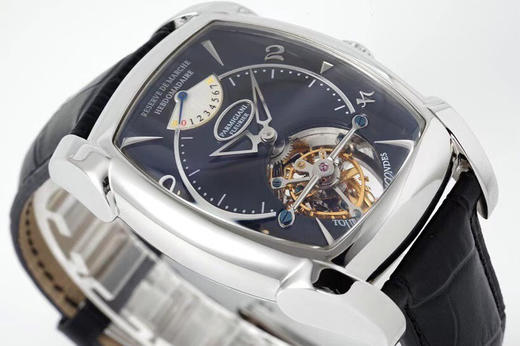 帕ma强尼KALPA系列真陀飞轮腕表，搭载复刻原版帕ma强尼cal.PF500手动真飞轮机芯 背透夹板效果接近原版，双面蓝宝石水晶玻璃 直径45mmx37mm 商品图4