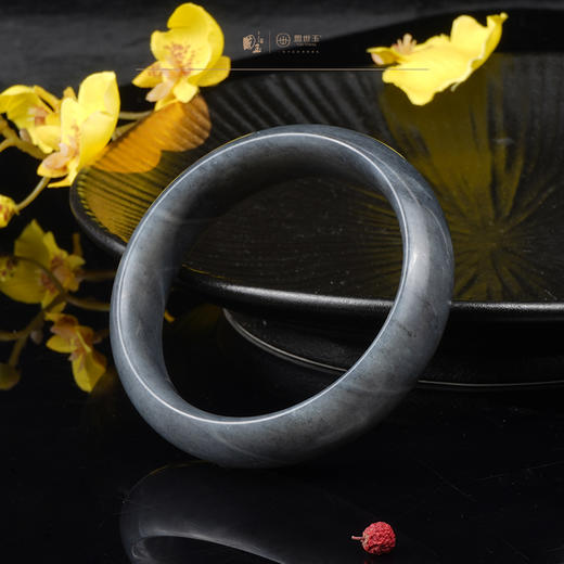 新疆国玉盟世玉和田玉墨玉手镯圈口60.2【带证书·顺丰物流】 商品图2