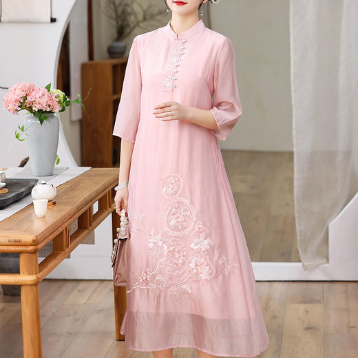 KDS-2253夏季新款女装宽松气质休闲文艺茶服连衣裙改良汉服 商品图2