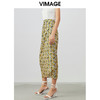VIMAGE/纬漫纪夏季新款时尚印花包臀开叉中长款半身裙女裙V1706315 商品缩略图3