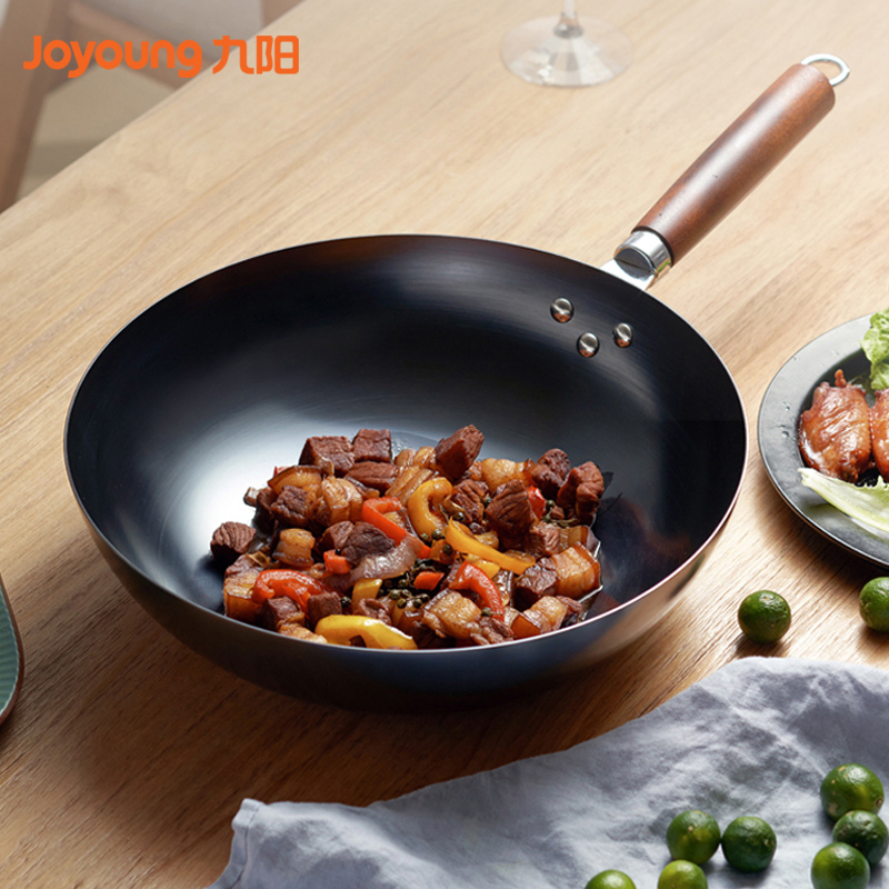 【铸铁铁釜】Joyoung/九阳CTW3401炒锅健康无涂层防刮耐磨34cm